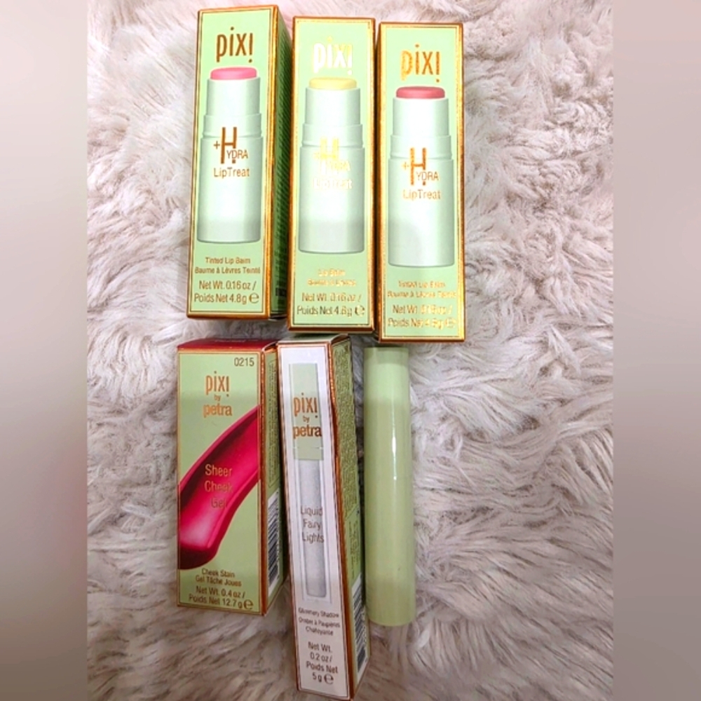New Set 3 Pixi Hydra LipTreat Lip Balm + Sheer Cheek Gel + Eyeshadow + lipgloss